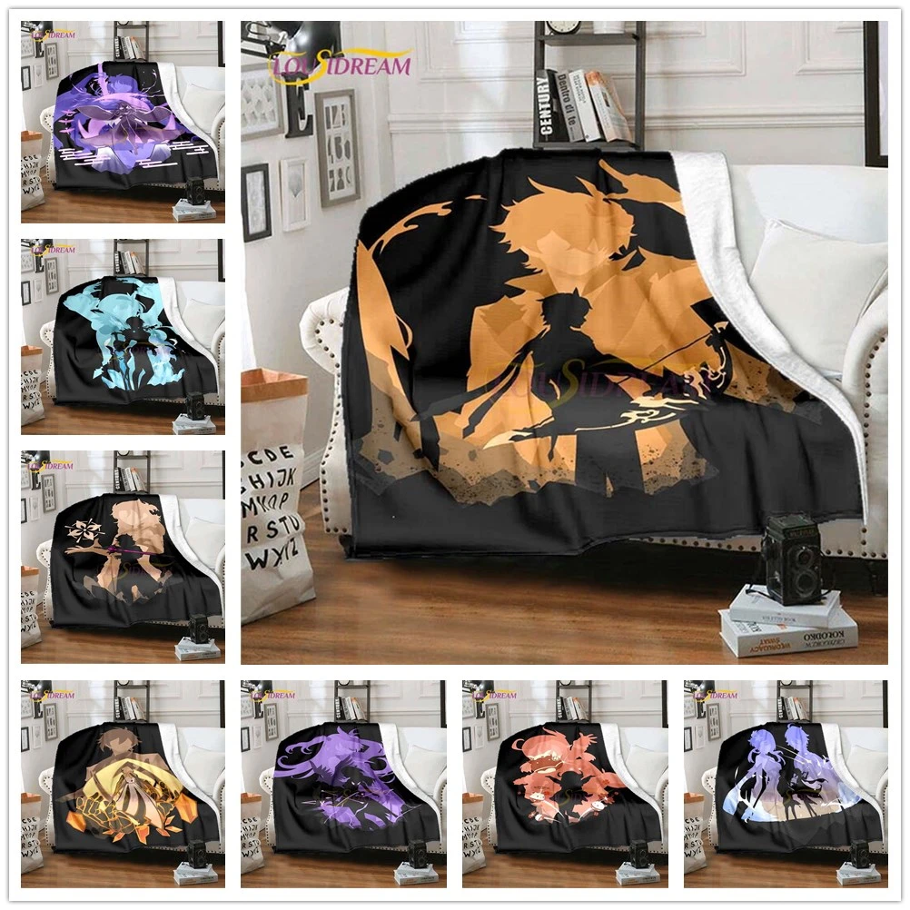 GenshinImpactAnimeBlanketCoverblanketsforbedsUltraSoftCarpet