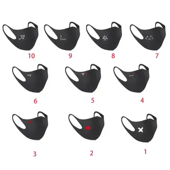 

Women Men Washable Mouth Mask Cartoon Patterned Dustproof Cotton Half Face Cover Dust Winter Warm Cute Masks