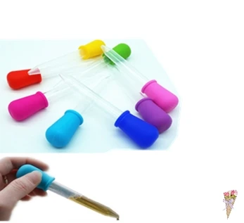 

5ML Clear Silicone Plastic Baby Medicine Dropper Spoon Pipette Liquid Food Dropper Burette 12cm*2cm random color