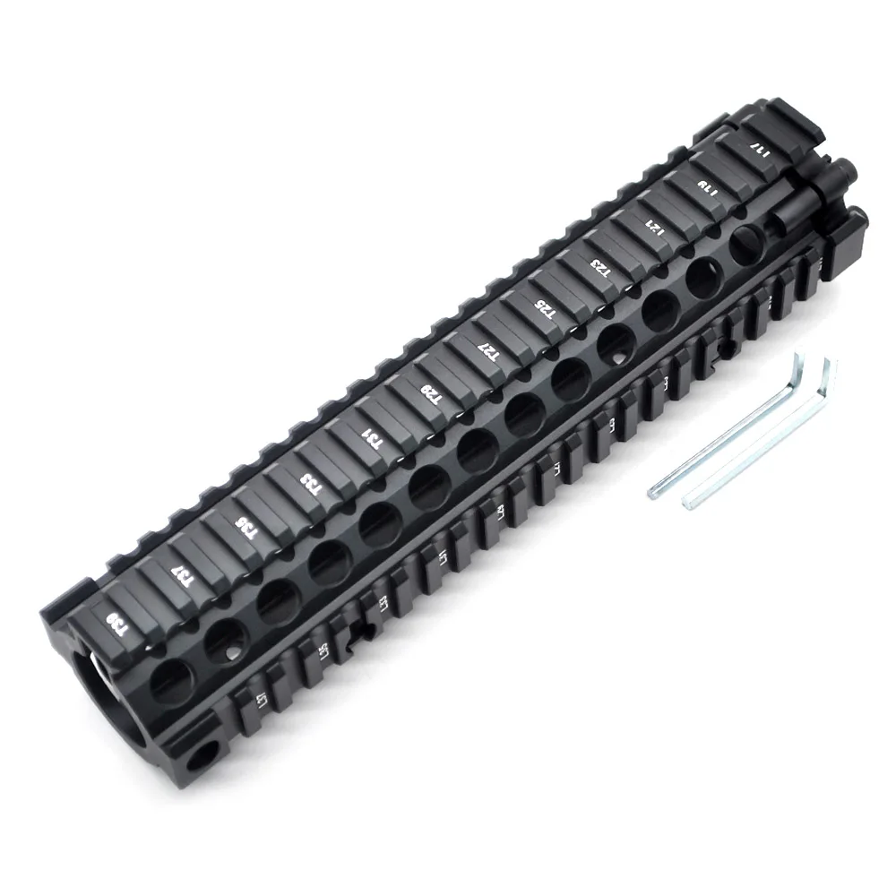 TriRock 9,6 ''дюймовый тактический черный анодированный MK18 Handguard Quad Rail раздельный монтаж системы алюминий Fit.223/5,56