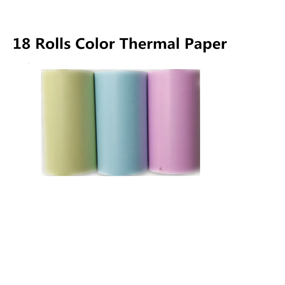 GOOJPRT портативный Bluetooth 4,0 термальный фотопринтер беспроводной чернильный Мини карманный принтер для iOS Android PC w/мягкий чехол Fotos - Цвет: 18 rolls color paper