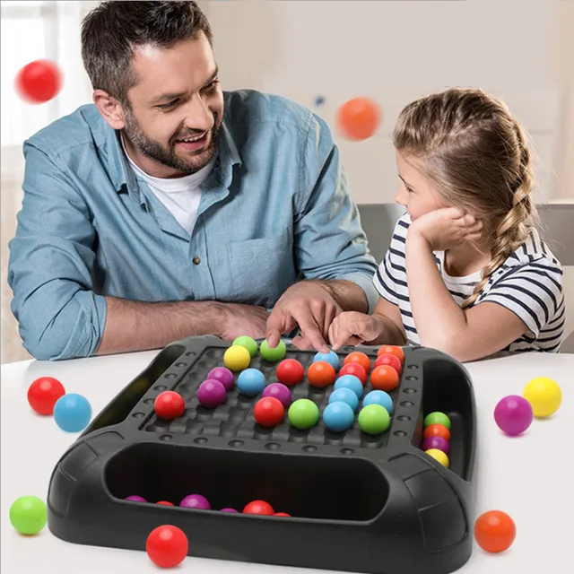 Matching Beads Board Game Educational Montessori Toy Desktop Toy Parent Child Interaction Rainbow Chess Kids Toys Chritsmas Gift 3