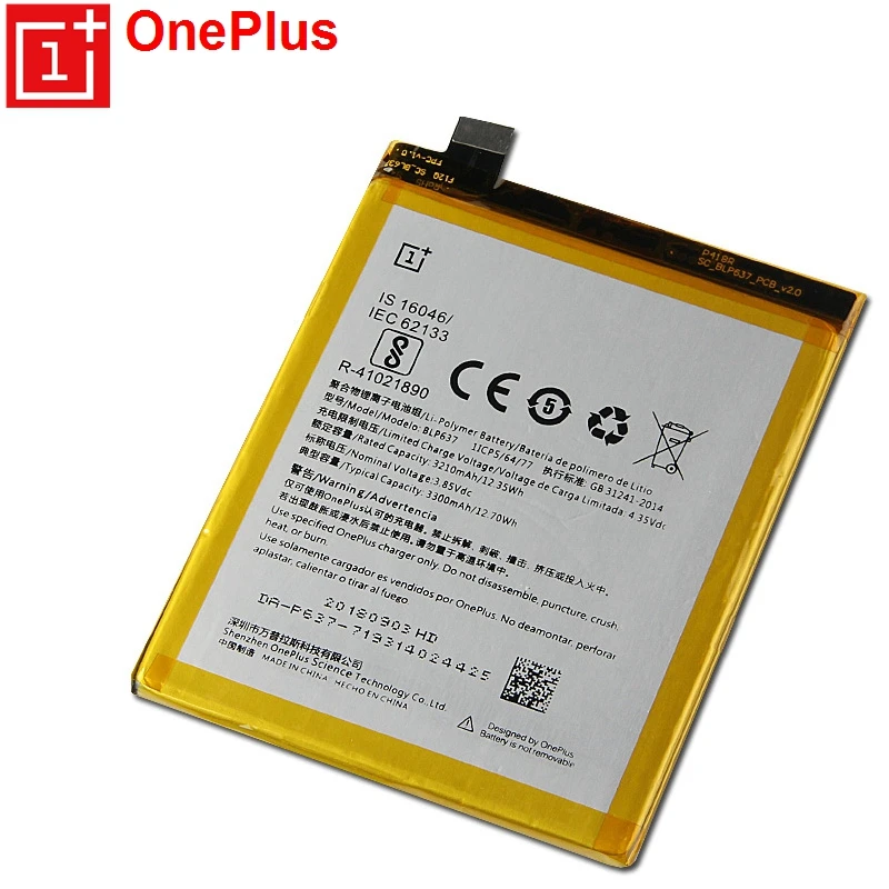 Сменный аккумулятор для телефона OnePlus BLP637 для 1+ 5 1+ 5T OnePlus 5 аутентичная аккумуляторная батарея с бесплатными инструментами 3300 мАч
