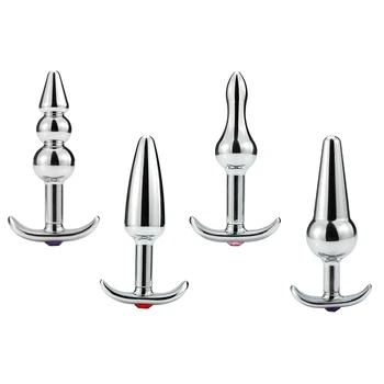 4 Style Metal Anal Plug Outdoor Wear Butt Plug Sex Toys with Crystal Jewelry Insert Anal All Day Suitable for Women Men Bdsm Gay 2