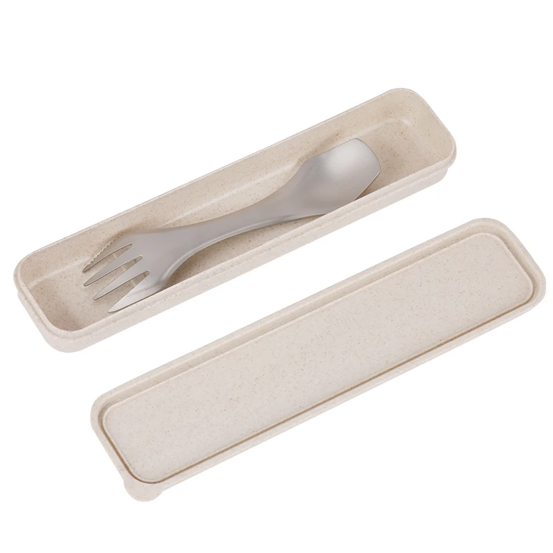 Tiartisan кухня многоразовый Многофункциональный титановый SPORK, ложка Вилка и нож 3 в 1 сверхлегкие столовые приборы с футляром для хранения