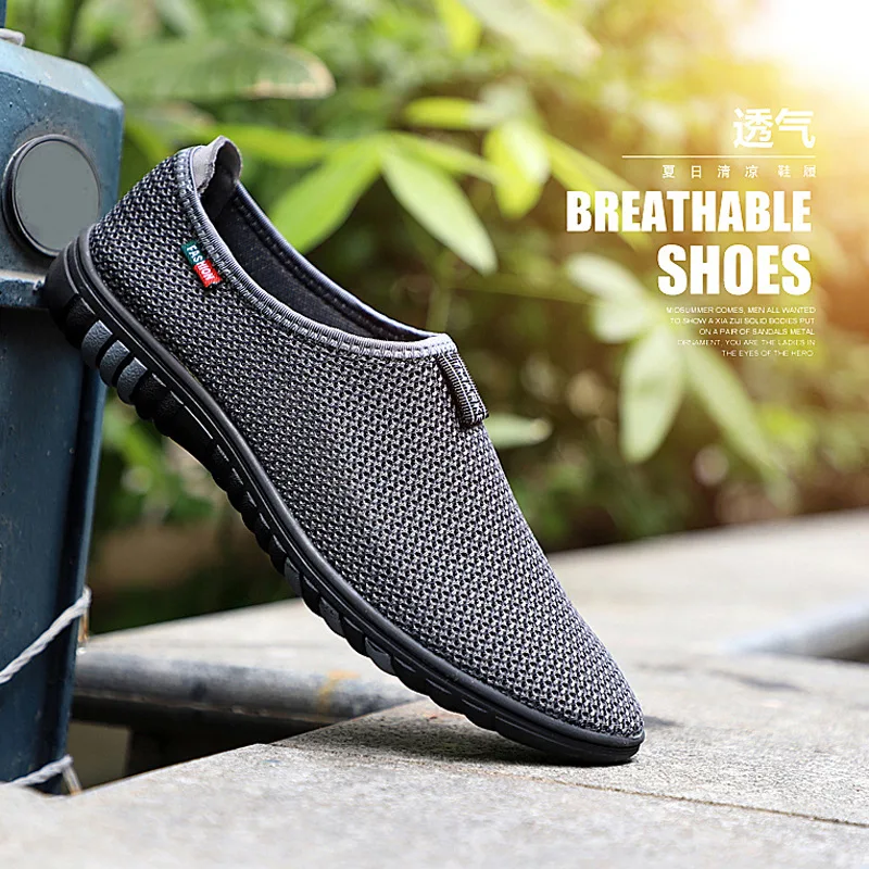 

2019 Summer New Style Middle-aged Mesh Shoes Old Man Casual Loafers Shoes Dad Sleeve