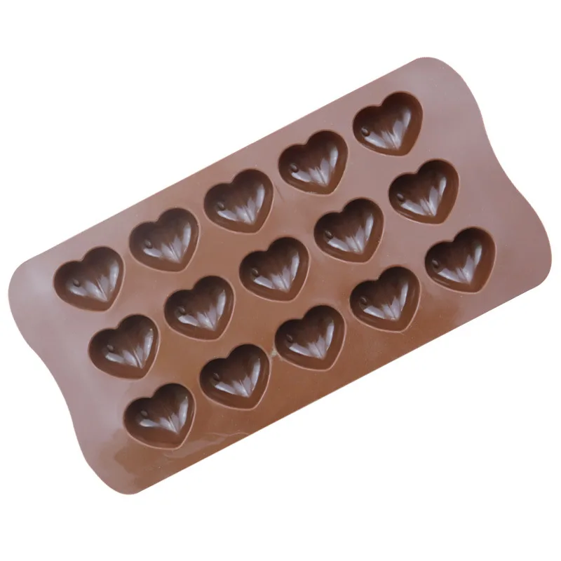 Silicone Cake Mold 15 Lattices Heart-Shape Chocolate Mold with Raindrops Baking Mold Tools for Cakes Bakery Supplies Heat-resist