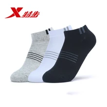 Xtep мужские короткие спортивные носки, 3 пары/Лот, удобные дышащие носки для бега, мужские белые серые черные носки 882239549004