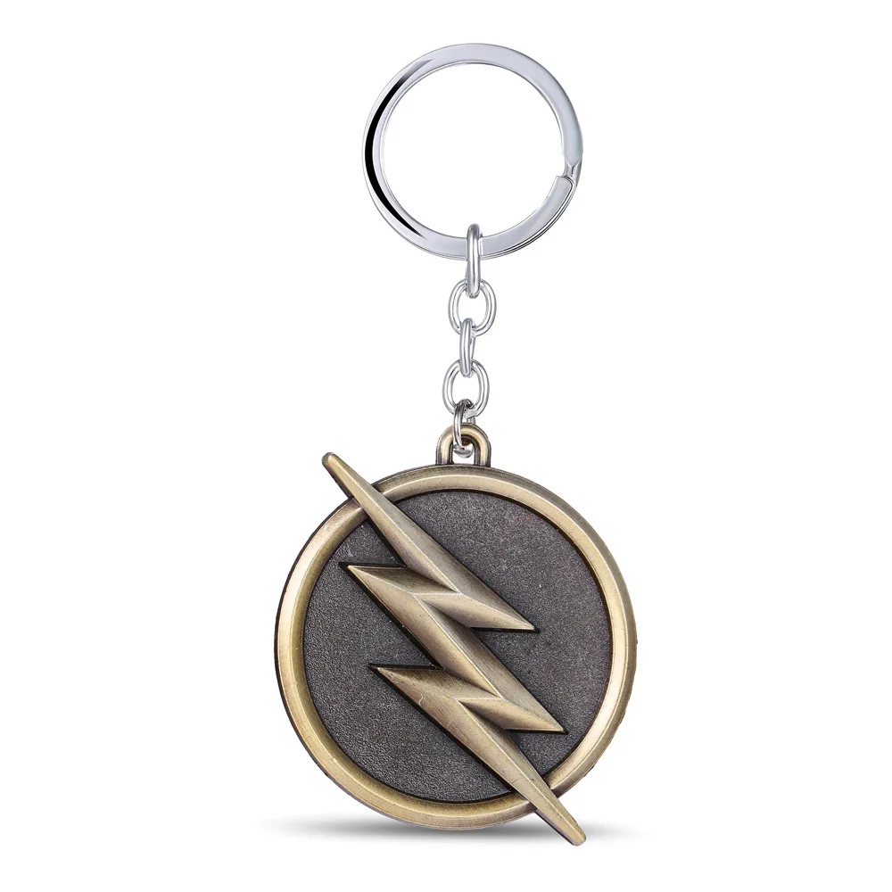 

Movie Superhero Flash Keychain Bronze Metal Key Rings For Gift Chaveiro Key chain Jewelry