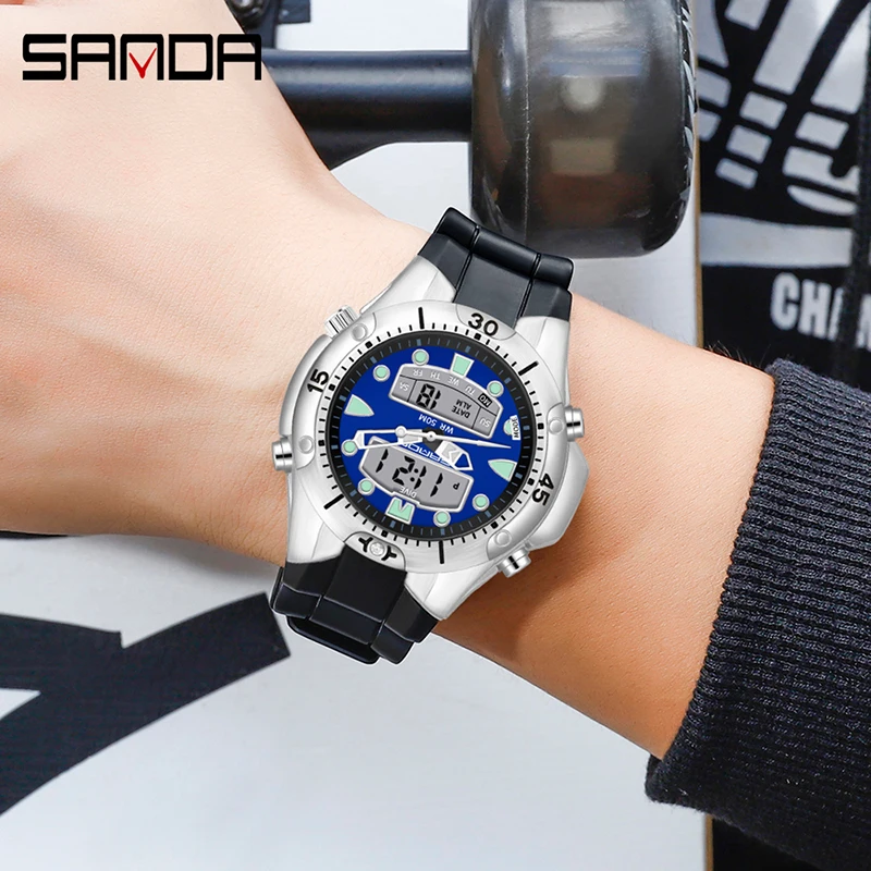 Sanda Top Luxury Sport Men Quartz Watch Casual Style Military Watches Men Waterproof S Shock Male Clock Relogio Masculino 3009