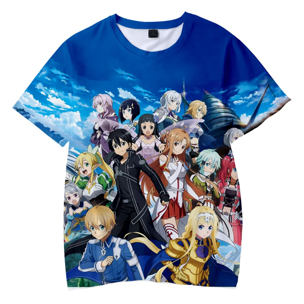 Футболка с коротким рукавом из японского аниме SAO Sword Art Online женская мужская