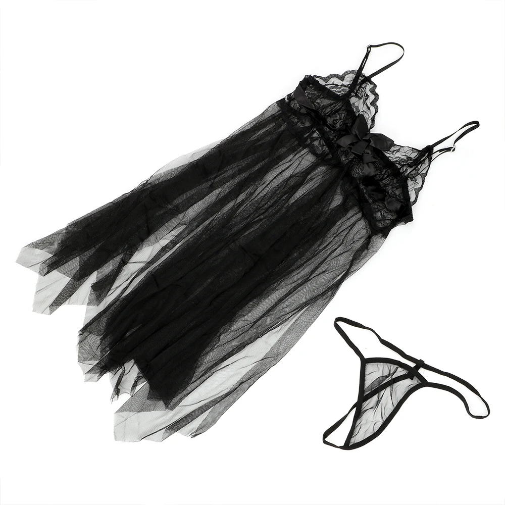 OLO интимные игрушки для женщин кружевное Тедди эротическое женское белье комбинация Экзотическая одежда прозрачное женское белье, сексуальная ночная сорочка Нижнее белье - Цвет: Черный