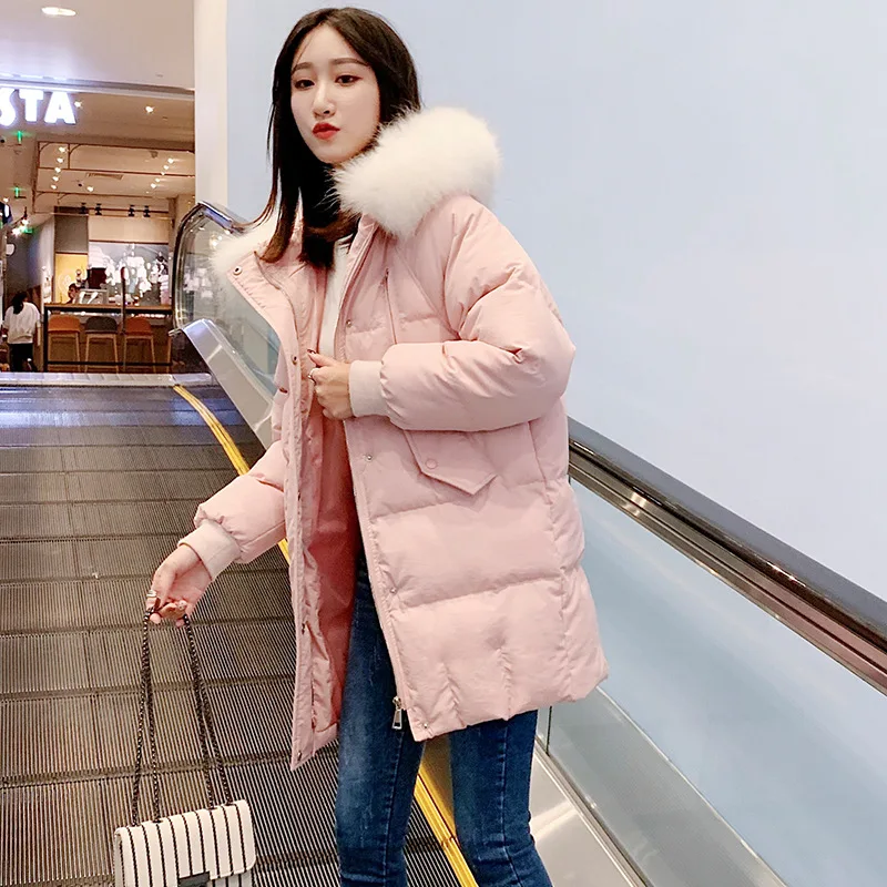 

China Gedi Love Cotton-padded Clothes Women's Mid-length 2019 Fashion Elegant Winter Style Loose-Fit Da Mao Tie Windproof Sleeve