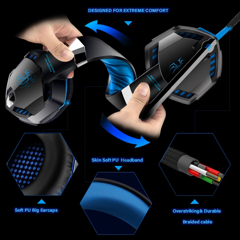 Upgrade Headset Gamers LED Light Noise Cancelling Stereo Gaming Headphones With Microphone Casque for PS4 PC Xbox One PS5 wired earphones wired headphones