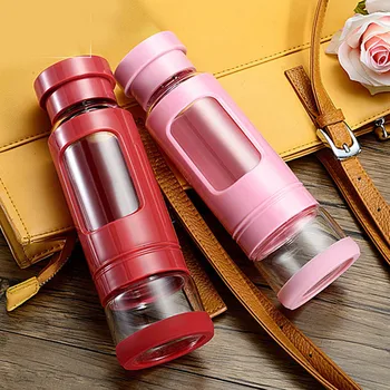

Double-layer Portable Outdoor Sports Tea Glass Heat-resistant Tea Water Separation Cup Dual-use Cup HUG-Deals