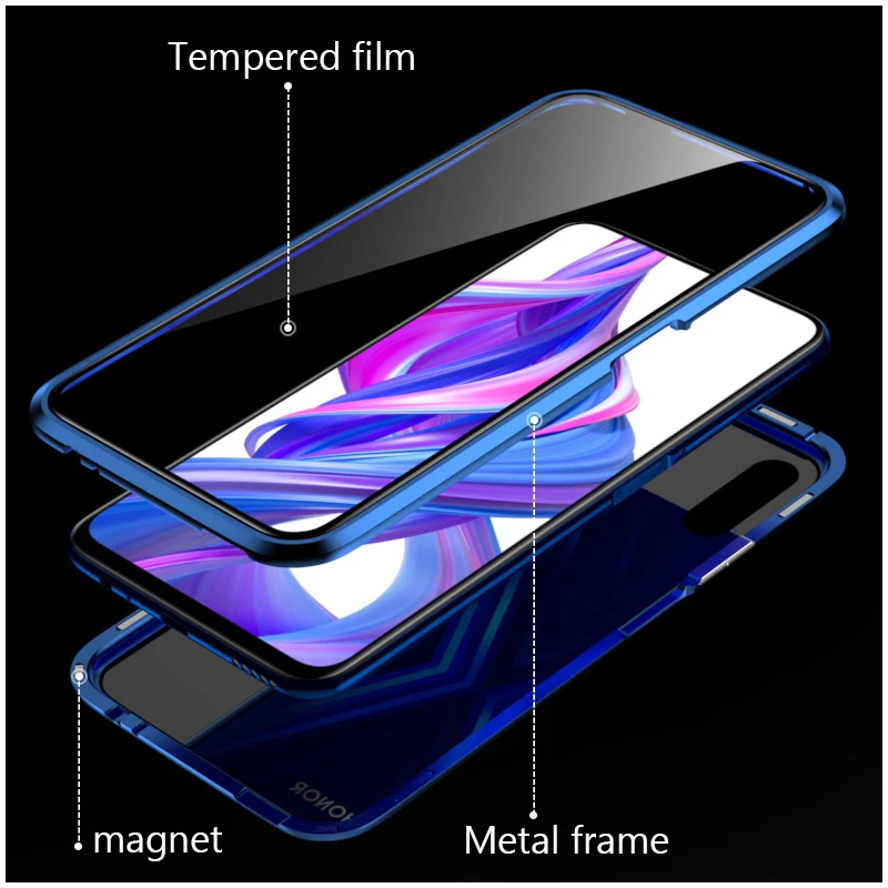 Магнитный металлический корпус адсорбции для huawei P Smart Plus P20 P30 Lite Pro mate 10 20 Honor 9X20 10i 8X закаленное стекло крышка