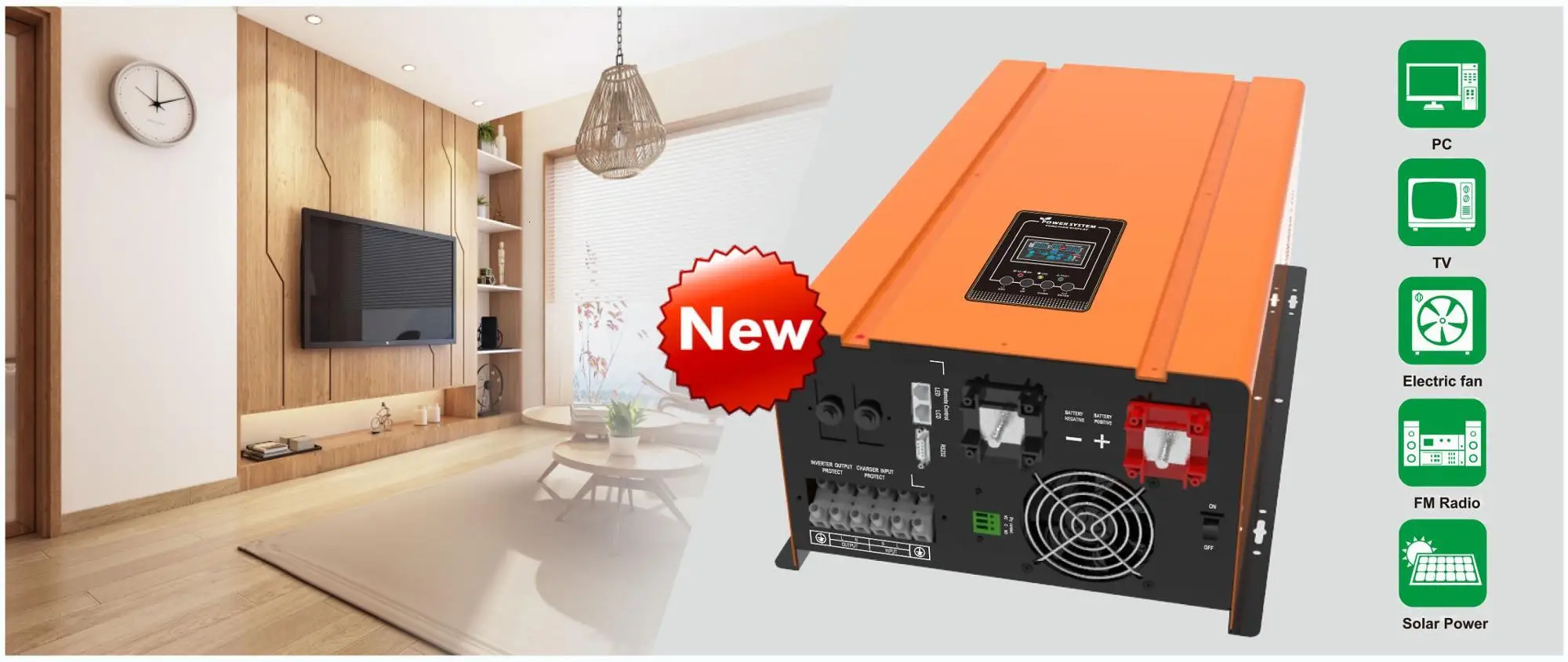 pure sine wave off grid solar inverter 4000W for sunpower system