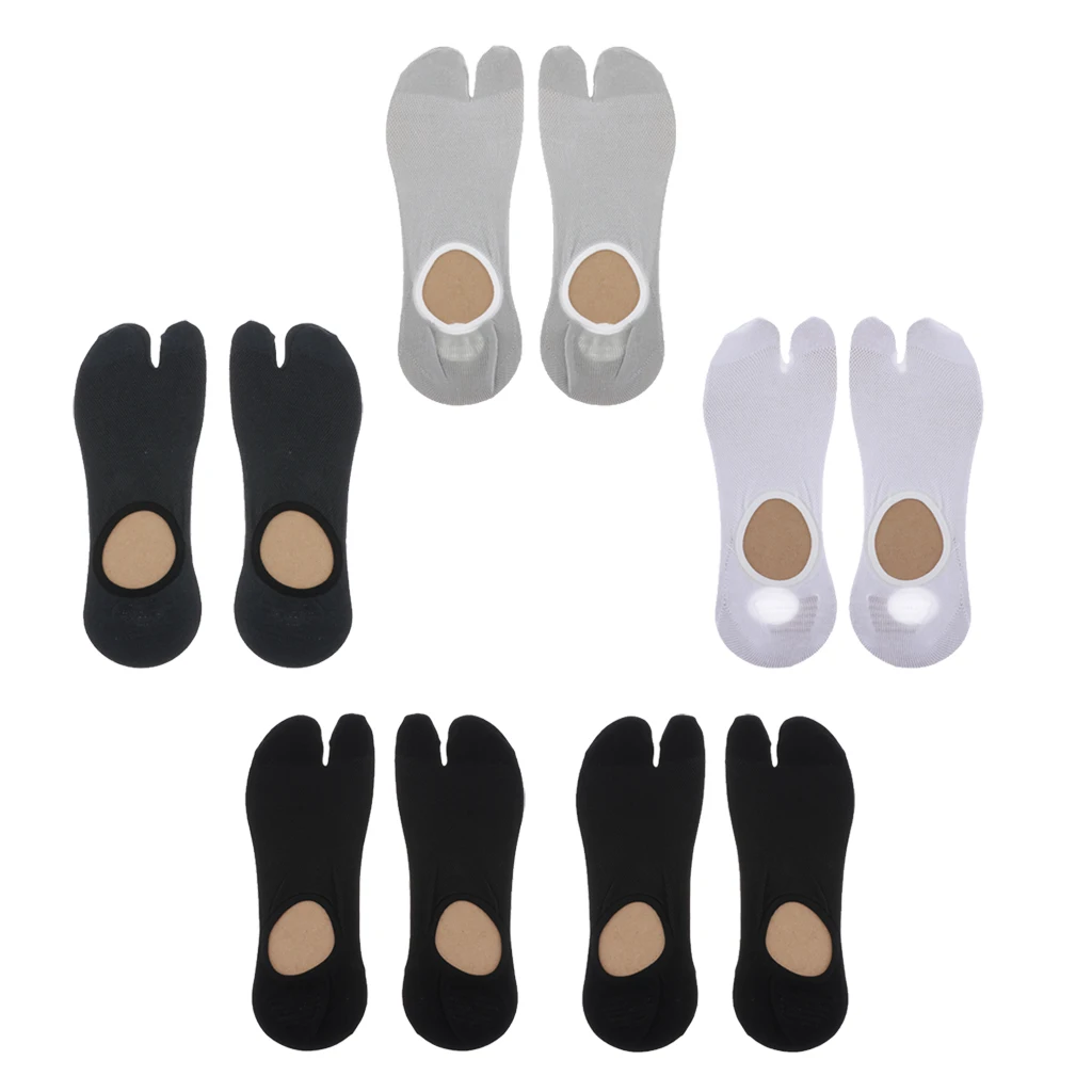 5 Pair Cotton 2 Toe Flip-Flops Socks Japanese Geta Tabi Socks Free Size