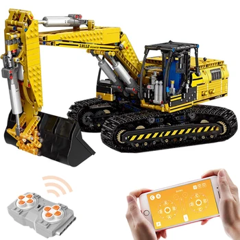 

1830+Pcs 2.4g 4CH Remote Control Excavator Building Kit MOC Small Particle DIY Construction Model Christmas Gift