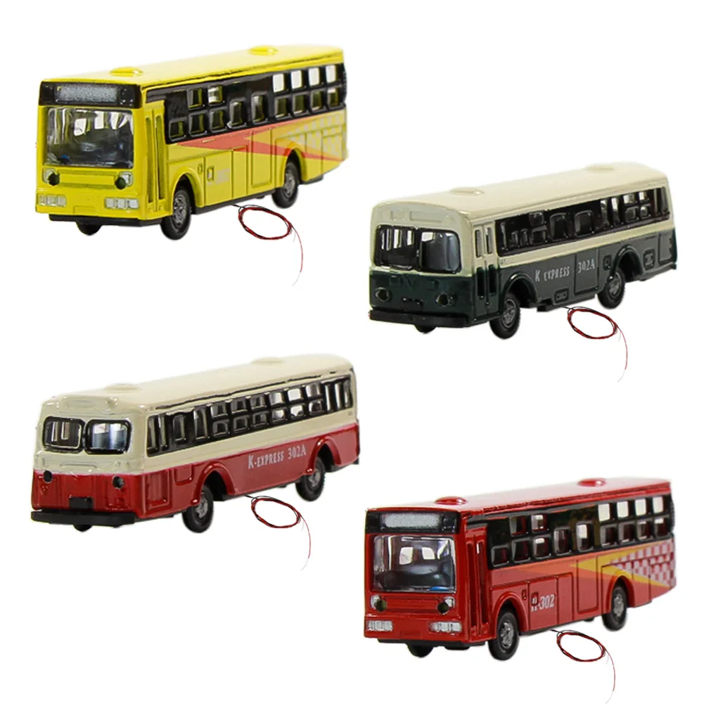 

EBS15002 4pcs N Scale 1:160 Model Buses Lighted Die-cast Model Bus Alloy Building Layout