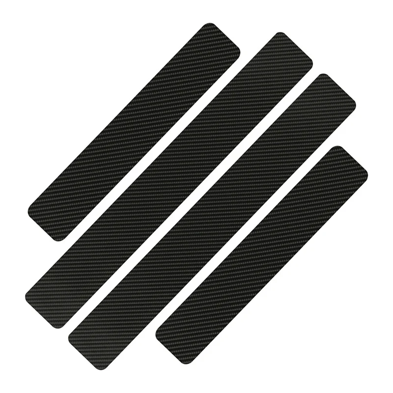 Универсальный автомобиль Стайлинг стикер 4 шт. набор 3D углеродного волокна порога Накладка предохранительные щитки дверные пороги протектор автомобильные аксессуары - Цвет: BK