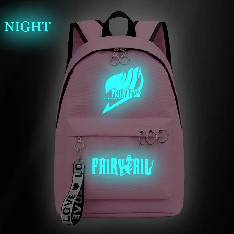Style 26 Аниме Феи хвост рюкзак школьный книги сумки Mochila дорожные сумки ноутбук кольцо с изображением ленты рюкзак в форме круга розовый черный - Цвет: Style 26
