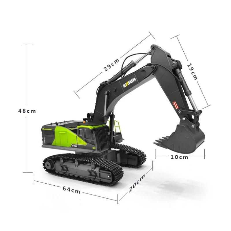 22-CH Full Metal Simulation RC Excavator 1:16 360 Degree Roatation Platform Screw Power 50 Mins Flight Time RC Truck Model Toy 6