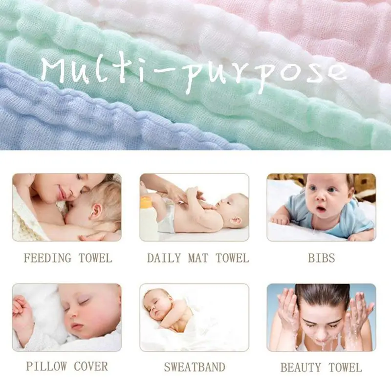  6 layers of washed gauze square towel gauze cotton handkerchief 30x30 small towel washable wipes