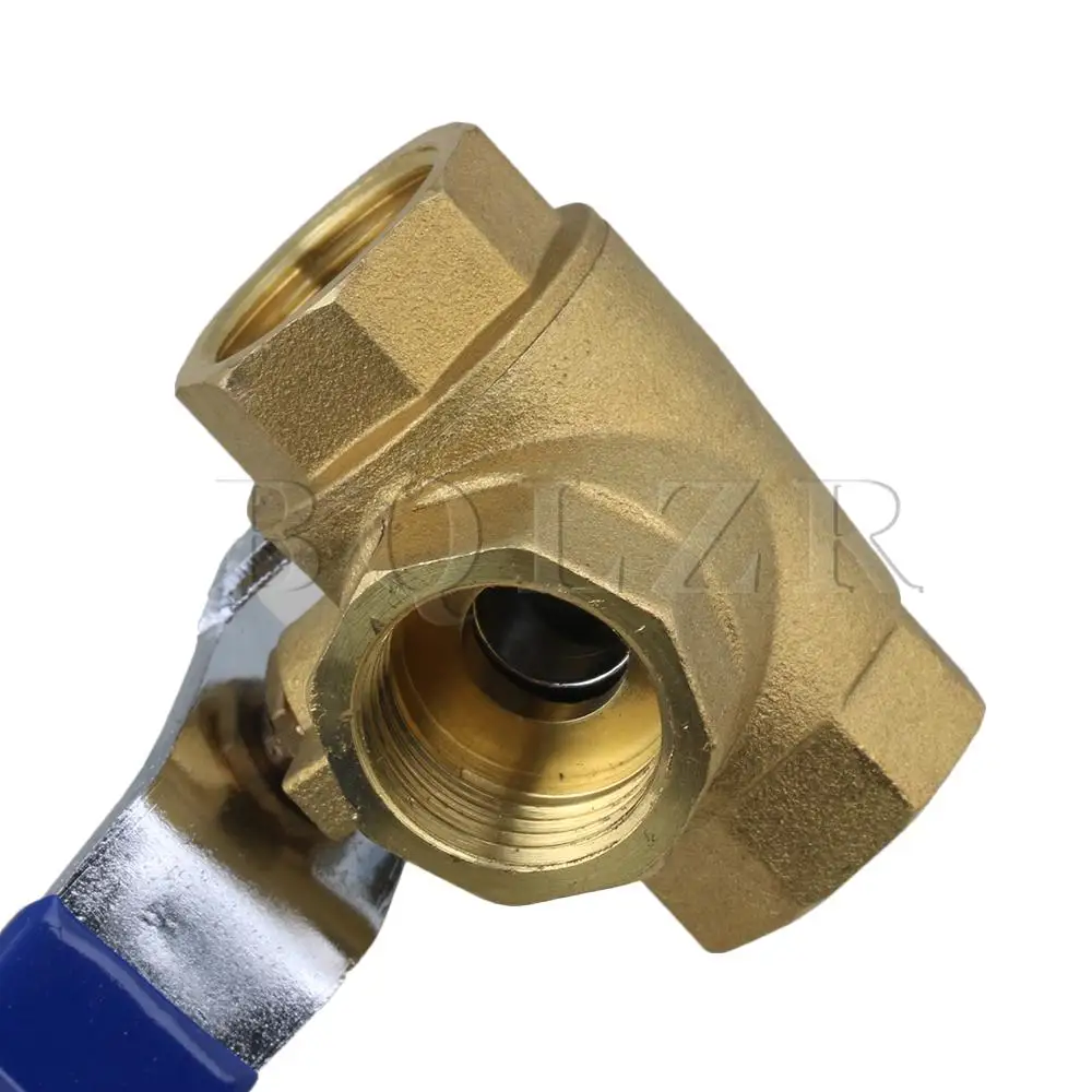 BQLZR 1/2" BSPP Three Way Brass Ball Valve Green Wear-Resisting Long