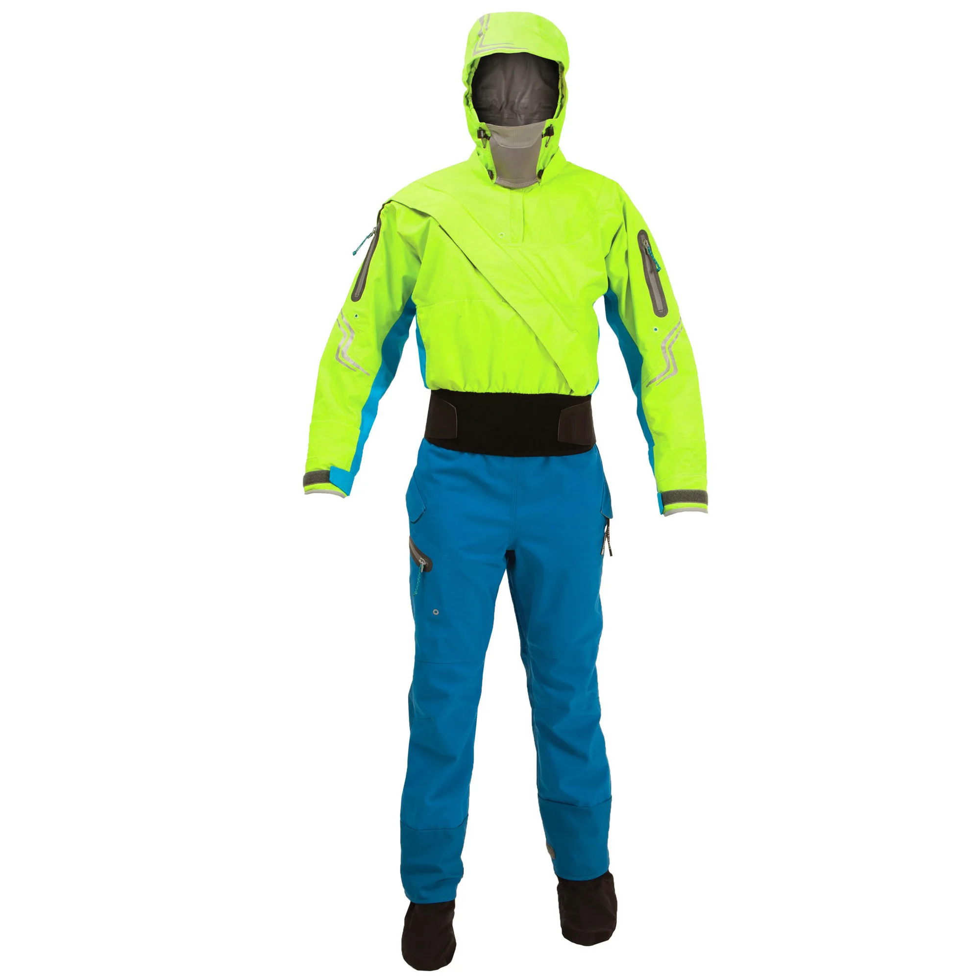 Women's Drysuit For Kayaking Dry Suit Diving Sufing Front Zip Waterproof One-Piece Hoodies With Latex Cuffs And Neck DW15 | Спорт и
