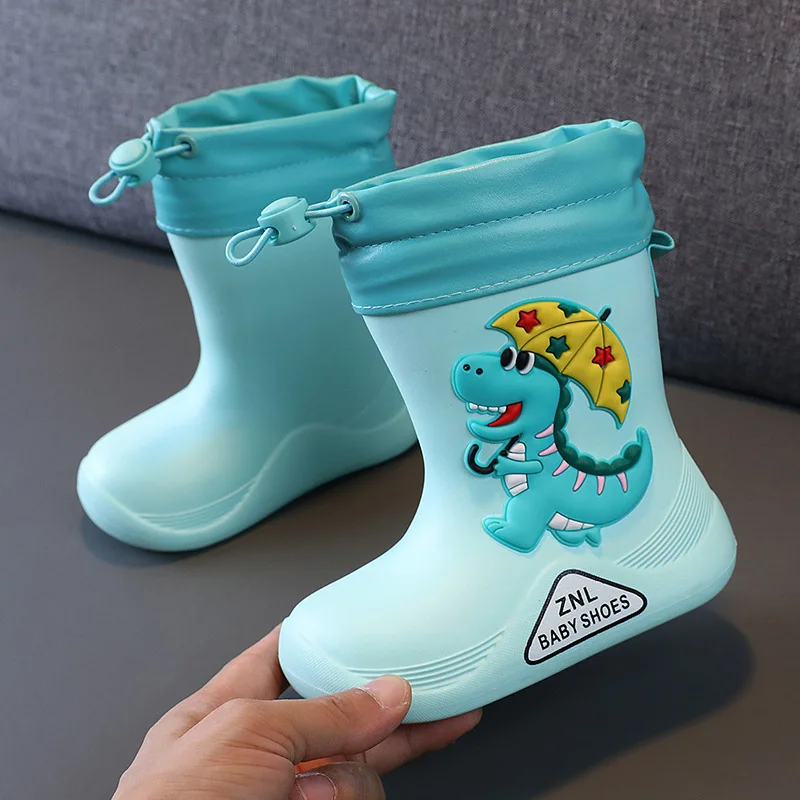 Children Rain Shoes Kid's Flower Cloth Boots Child Rain Boots Baby Rubber Cartoon Water Shoe Infants Private Kindergarten Boots