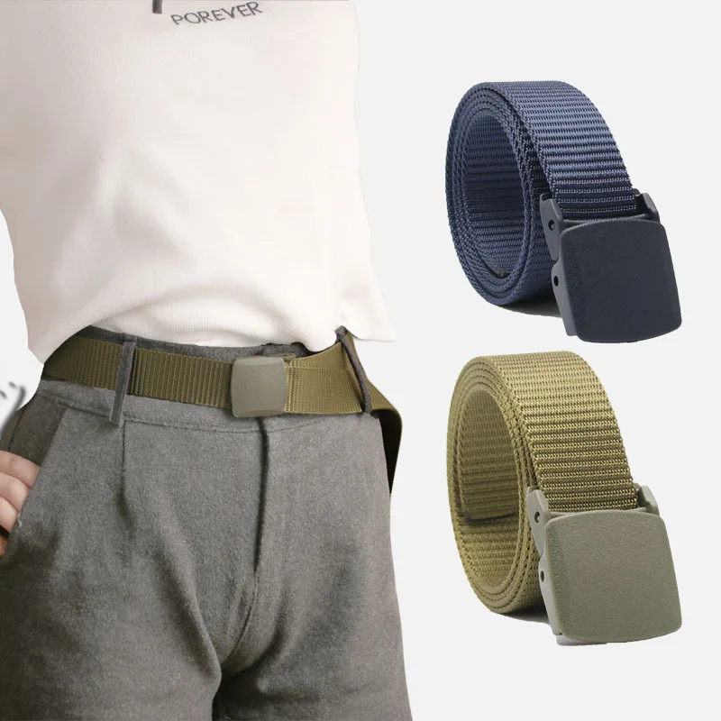 

New Belt Canvas Casual Wild Woven Belt Canvas Belt Men and Women Belt Youth Without Metal Automatic Buckle Student Belt