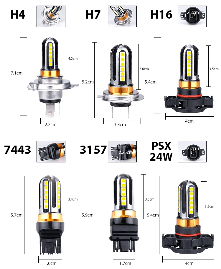 2 шт. carlitek 24SMD-3030 H4 P43T 9003 автомобильный противотуманный светильник s белый желтый водительский ходовой светильник 12-24 в супер яркий