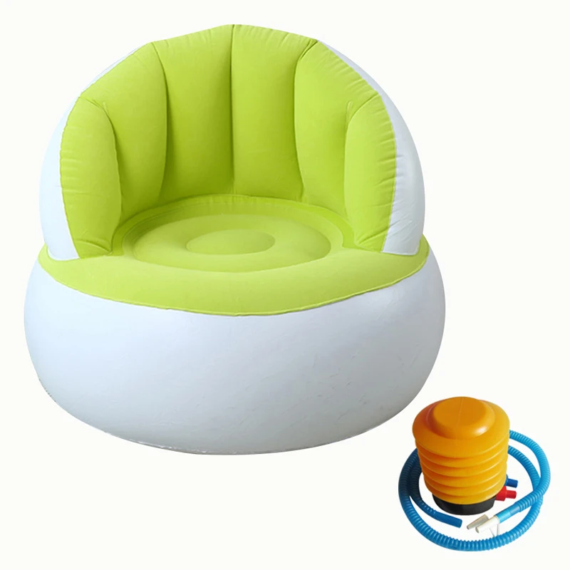 Green with pump Детский стул из флока пуф со спинкой надувной мягкий диван для детей TB распродажа - Цвет: Green with pump