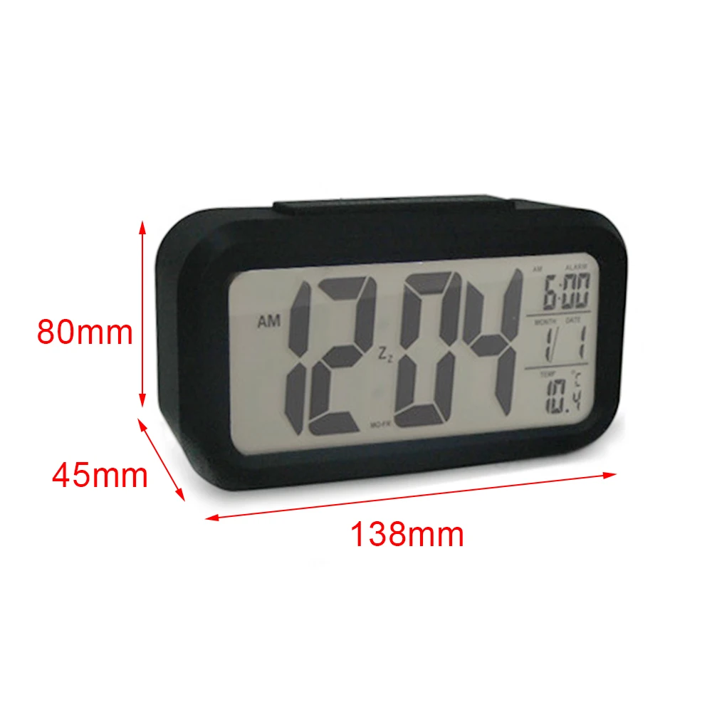 Smart Alarm Clock Snooze LED Digital Clocks Large Display With Blacklight Calendar Electronic Desk Clock Home Office Decor