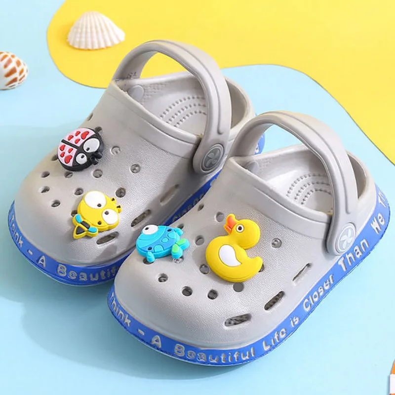 

Croc charms childrens clogs 2020 summer beach unisex Little duck crock slides baby boys girls hole shoes