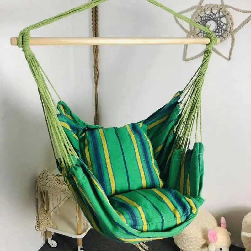 Гамак, подвесной стул, садовый гамак, качели, кресло с 2 подушками для использования в саду(палка не включает