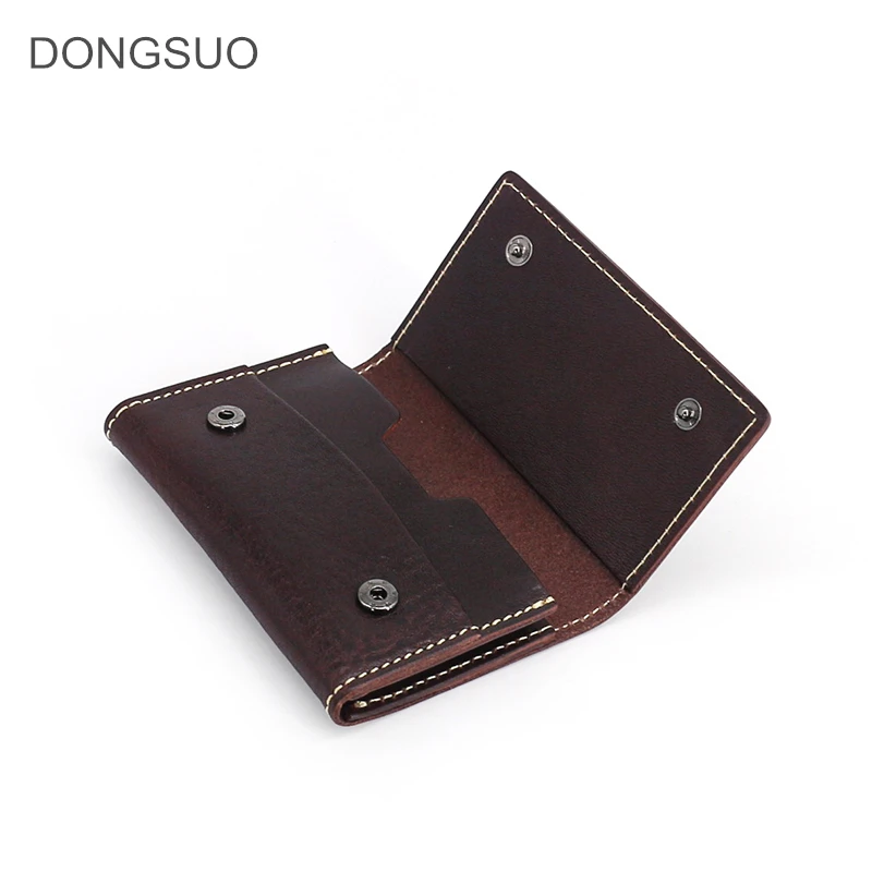 

men genuine leather credit card holder bank Business card holder male retro buckle driving license bag male leather coin purse