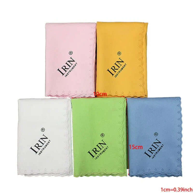 5pcs Microfiber Cleaning Polishing Polish Cloth for Musical Instrument Guitar Violin Piano Clarinet Trumpet Sax Universal