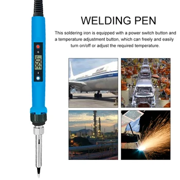

80W Adjustable Temperature Welding Pen Electric Mini Soldering Iron Tool with ON-Off Switch