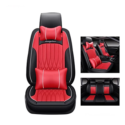 Высокое качество, кожаный чехол для автокресла для Jaguar XF F-PACE XJL XFL XE XJ6 XK, все модели, защита автокресла, автомобильные аксессуары, 5 сидений - Название цвета: red pillow