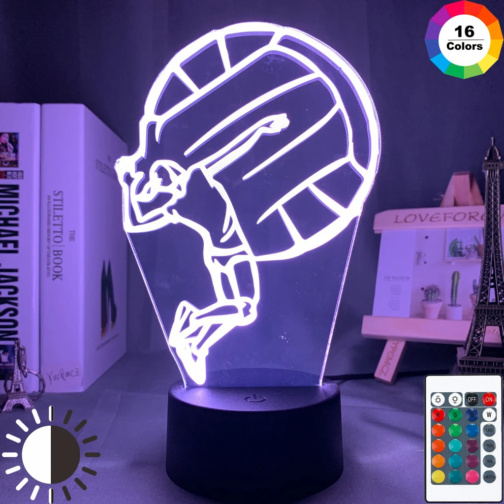 

Acrylic Led Night Light Women's Volleyball for Bedroom Decor Adult Sport Nightlight Event Prize Color Changing Table Lamp Gift