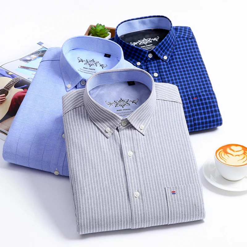 Зима-осень,, мужские шерстяные футболки Camisa с длинным рукавом и отложным воротником, дышащая повседневная оксфордская хлопковая ткань с принтом