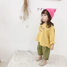 Весенне-Осенняя детская одежда; стиль; детские шаровары в Корейском стиле; мужские и женские 19027 на гусеничном ходу