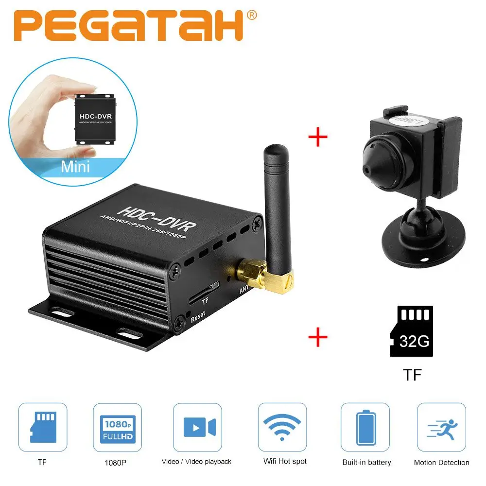 Gran venta Minicámara analógica con Wifi grabador de vídeo DVR, grabador de vídeo en tiempo Real, detección de movimiento, AHD/TVI/CVI, conjunto de cámara CCTV, 1080P J9jOjAJJy