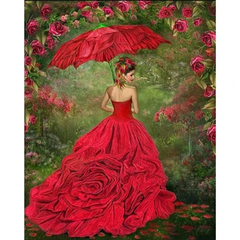 

RUOPOTY 60x75cm Painting By Numbers Kits For Adults HandPainted Women Figure Picture Modern Wall Art Canvas Painting Diy Gift