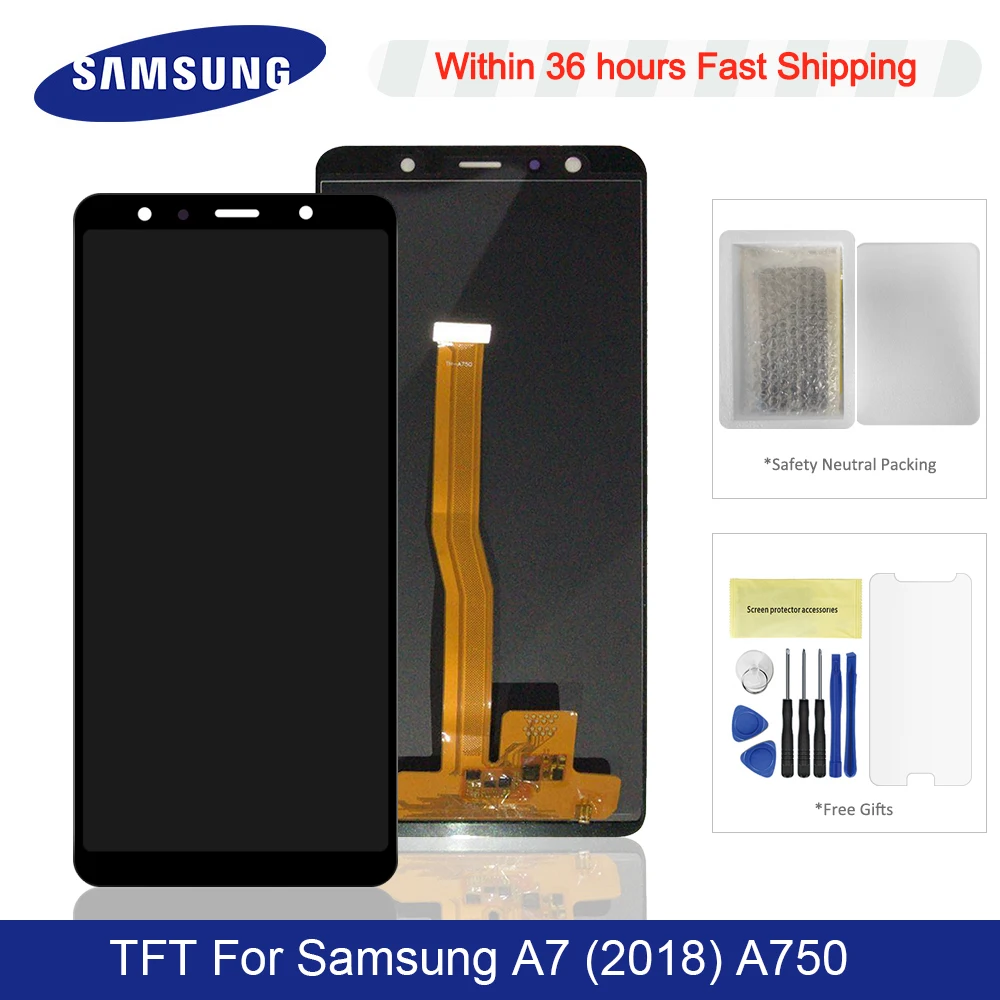 Для 6," samsung Galaxy A7 ЖК-дисплей Супер AMOLED экран+ сенсорная панель дигитайзер Замена для A750 A750F A750G A750GN