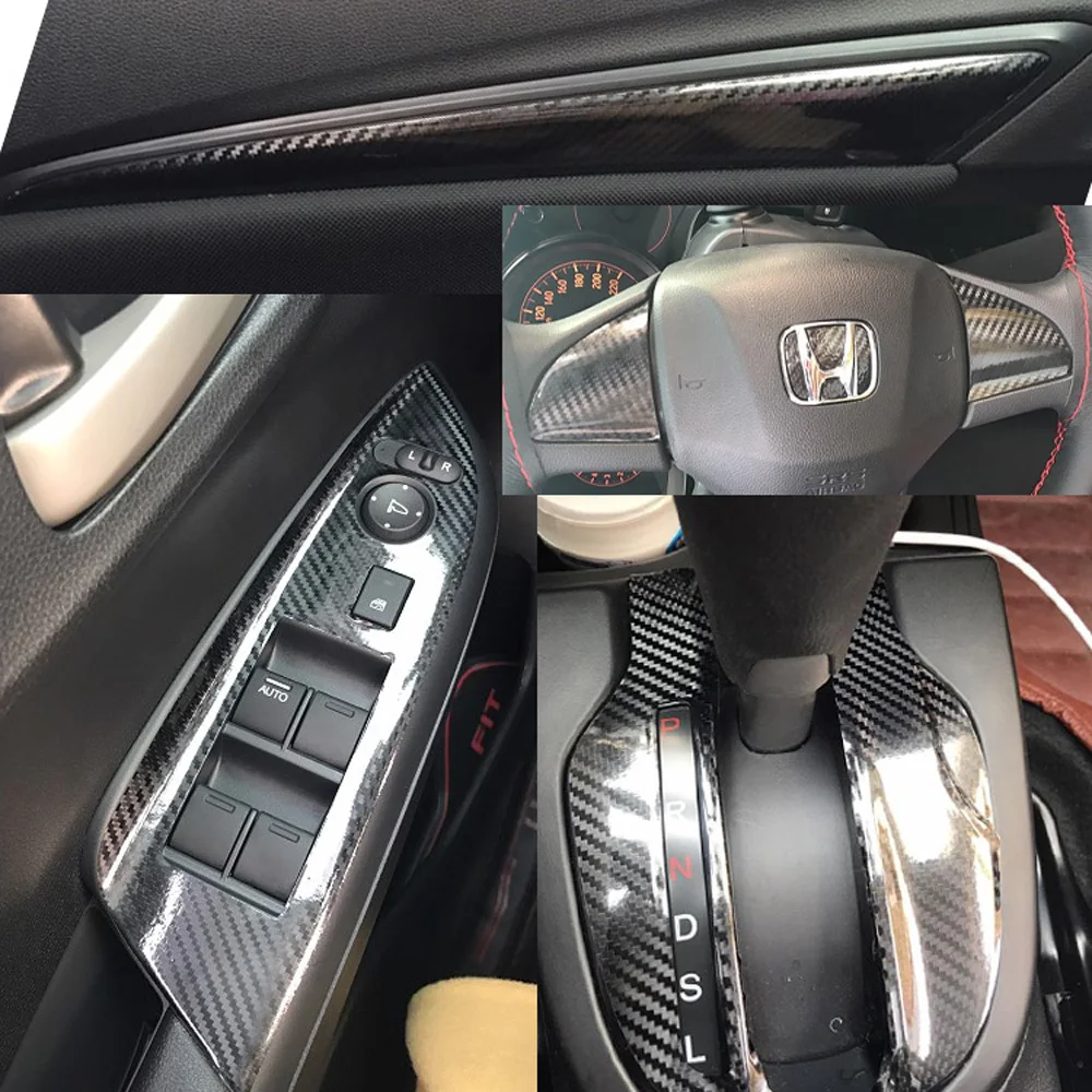Самоклеящиеся автомобильные наклейки для HONDA FIT JAZZ- виниловые автомобильные наклейки из углеродного волокна и наклейки аксессуары для стайлинга автомобилей