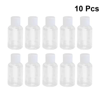 

10Pcs 50ml Empty Plastic Bottle Container Jar Pot Vial With Flip Lid Perfect For Water Shower Gel Emulsion Travel Containers