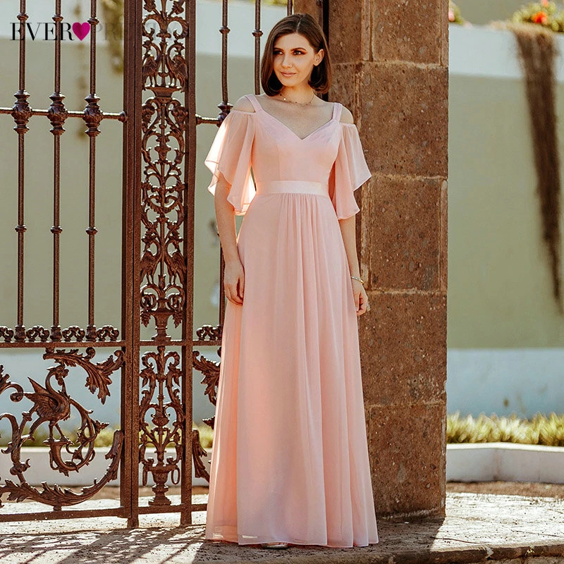 Элегантные розовые вечерние платья Ever Pretty длинное ТРАПЕЦИЕВИДНОЕ ПЛАТЬЕ с
